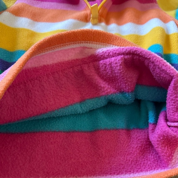 Arizona Kids Sz 5 Fleece Pullover Colorful Stripe Rainbow 1/4 Zip - Picture 6 of 6